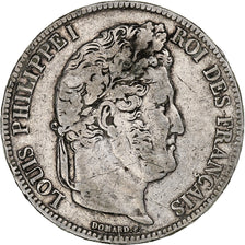 Francja, 5 Francs, Louis-Philippe, 1839, Bordeaux, Srebro, VF(20-25)