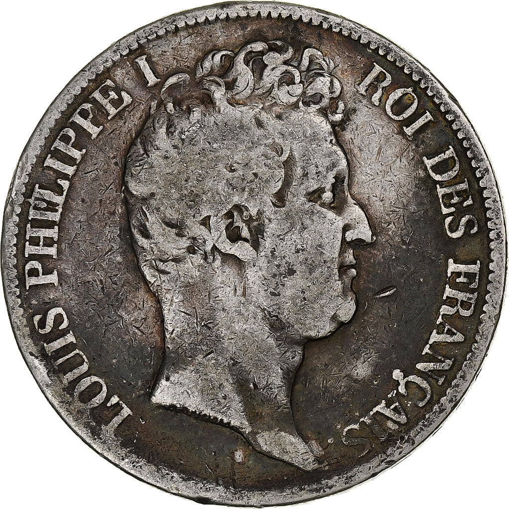 France, 5 Francs, Louis-Philippe, 1831, Toulouse, Silver, F(12-15), Gadoury:676