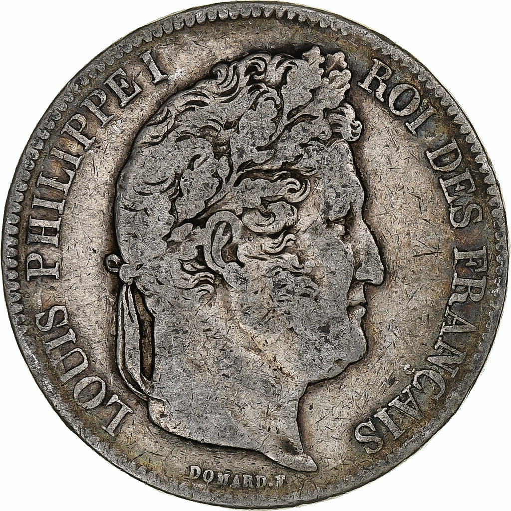 France, 5 Francs, Louis-Philippe, 1832, Toulouse, Silver, VF(20-25)