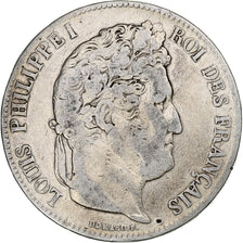 France, 5 Francs, Louis-Philippe, 1835, Toulouse, Silver, VF(20-25)