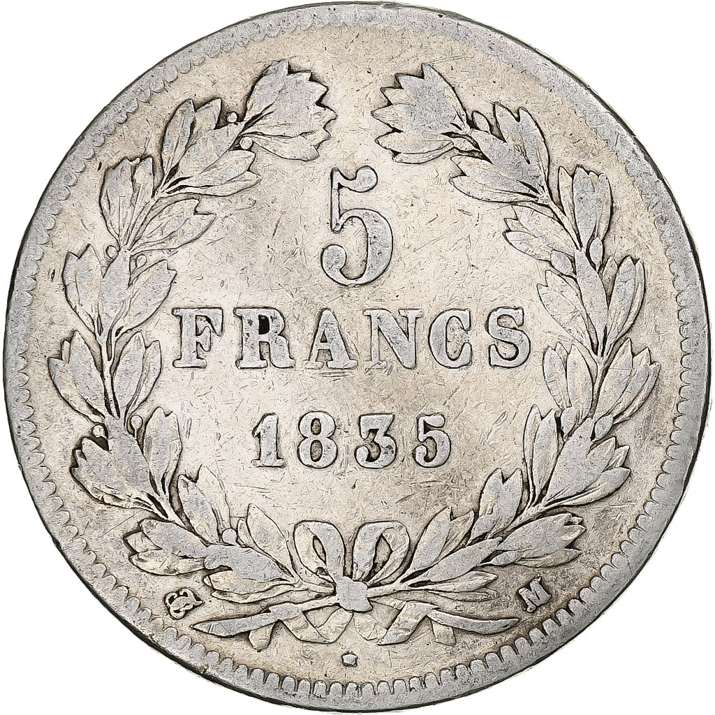 France, 5 Francs, Louis-Philippe, 1835, Toulouse, Argent, TB, Gadoury:678