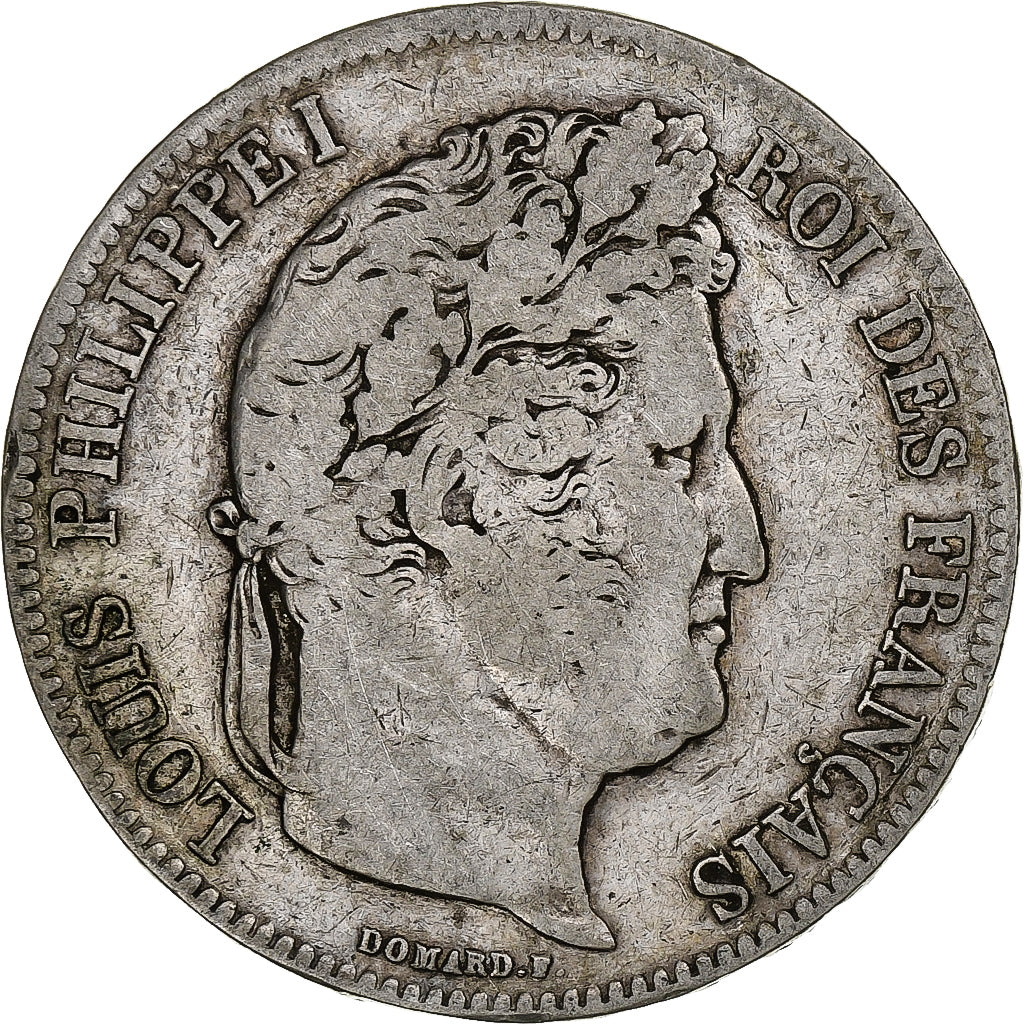 France, 5 Francs, Louis-Philippe, 1832, Marseille, Silver, F(12-15)