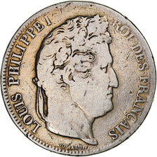 France, 5 Francs, Louis-Philippe, 1833, Marseille, Silver, F(12-15)
