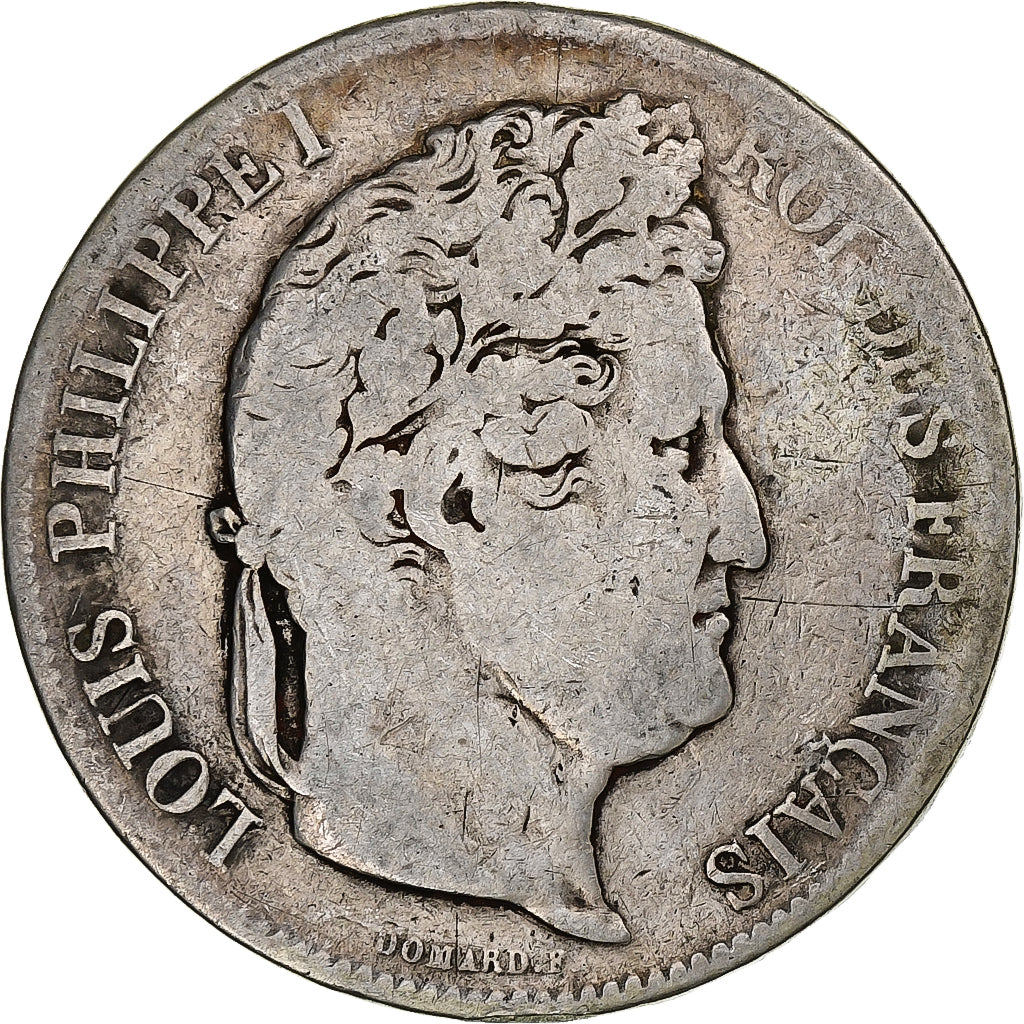France, 5 Francs, Louis-Philippe, 1833, Marseille, Silver, F(12-15)