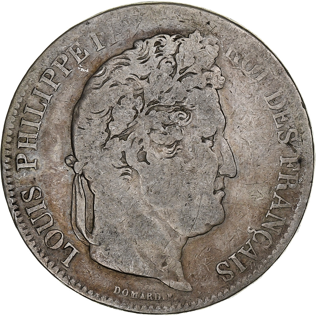 France, 5 Francs, Louis-Philippe, 1833, Marseille, Silver, F(12-15)