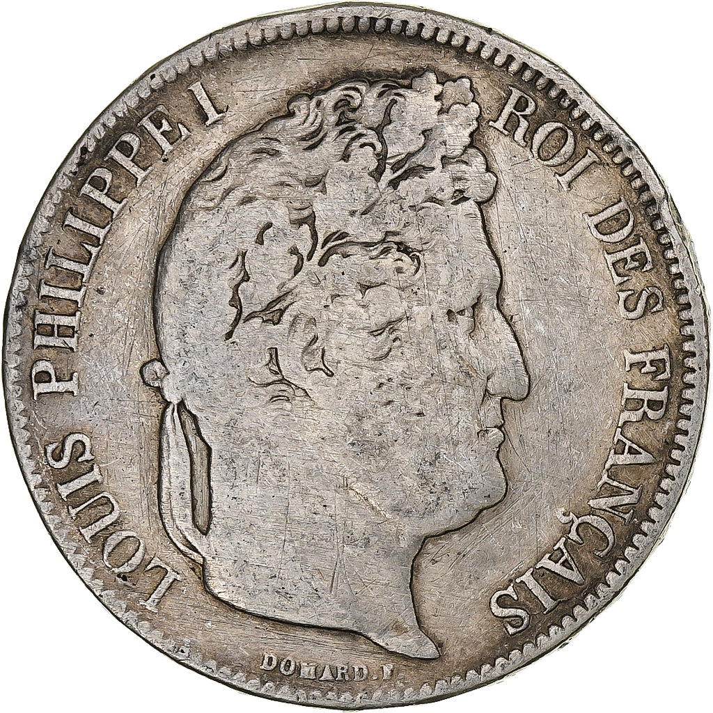 France, 5 Francs, Louis-Philippe, 1836, Marseille, Silver, F(12-15)
