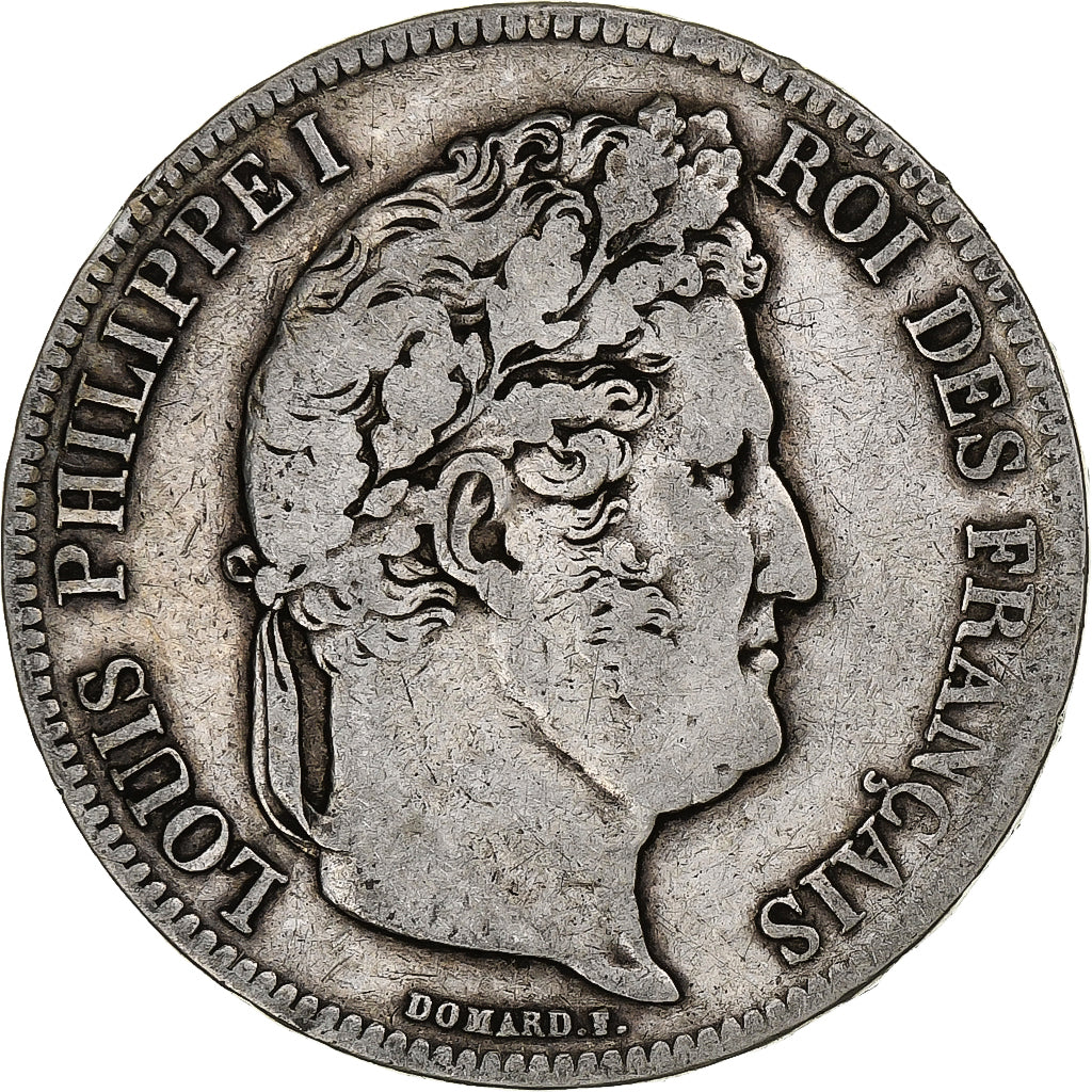 Francia, 5 Francs, Louis-Philippe, 1836, Marseille, Argento, MB, Gadoury:678