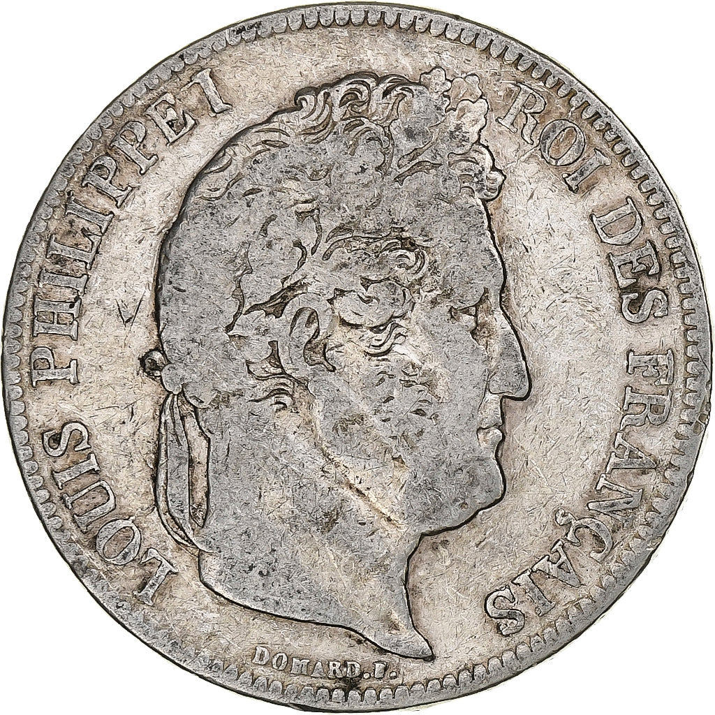 France, 5 Francs, Louis-Philippe, 1838, Marseille, Silver, F(12-15)