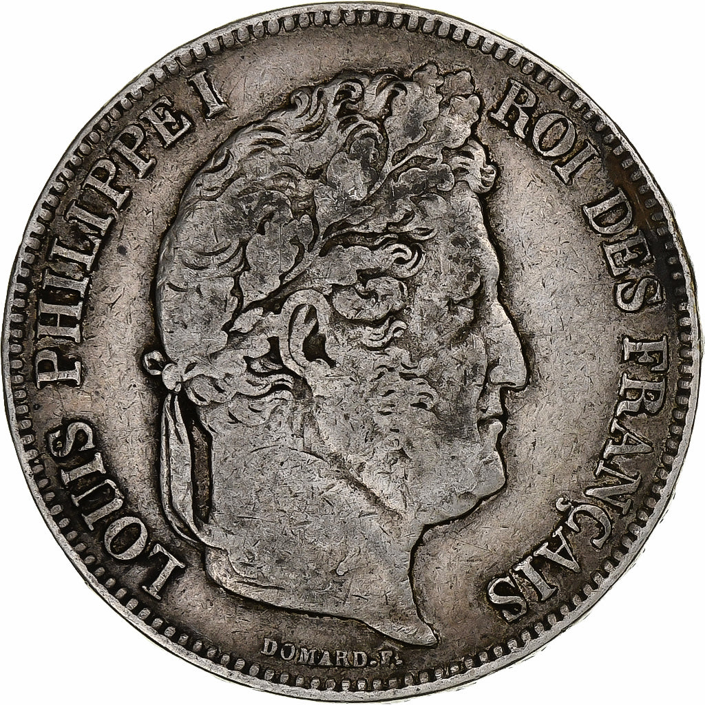 France, 5 Francs, Louis-Philippe, 1833, Perpignan, Silver, VF(20-25)