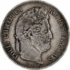 France, 5 Francs, Louis-Philippe, 1833, Perpignan, Silver, VF(20-25)