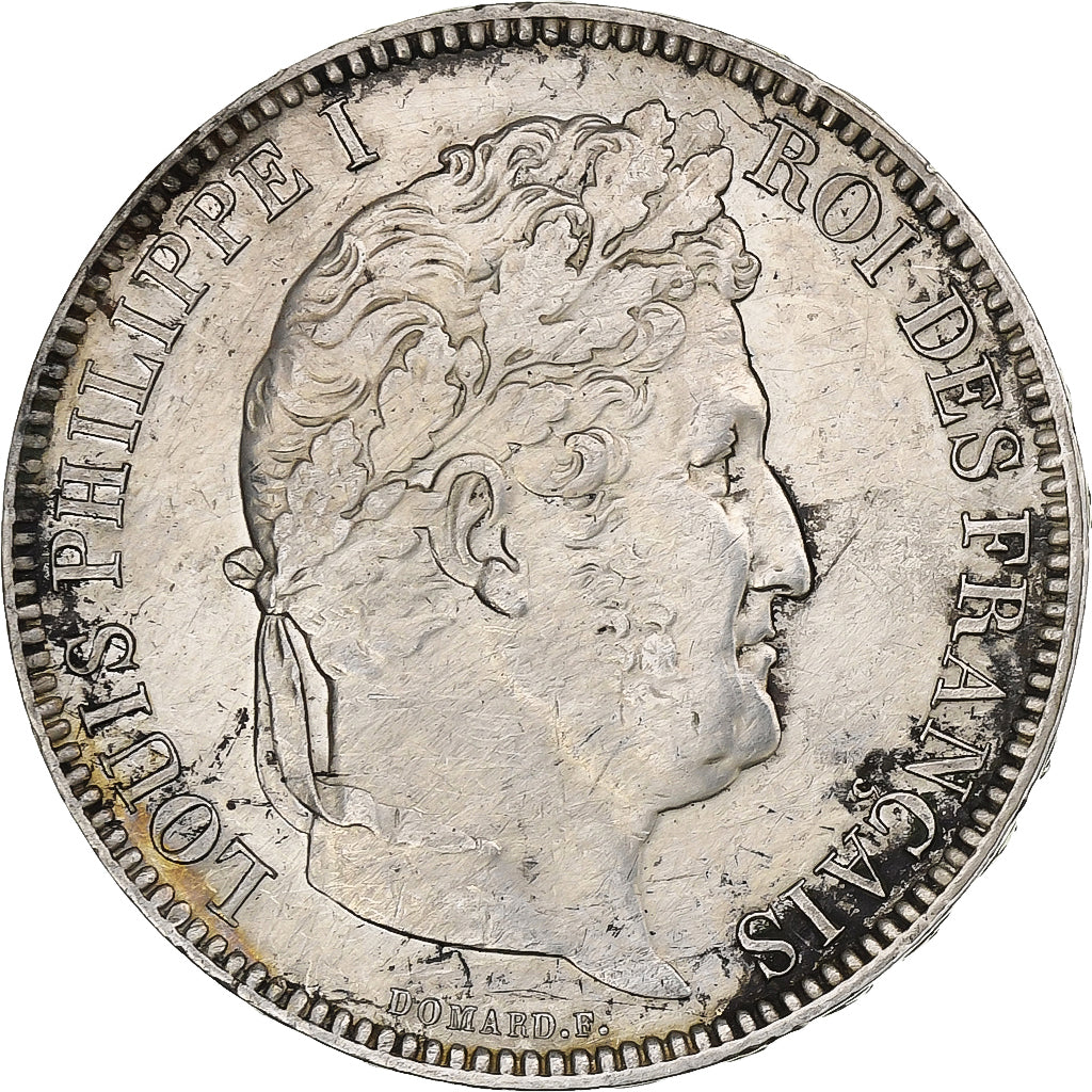 França, 5 Francs, Louis-Philippe, 1831, Lille, Prata, EF(40-45), Gadoury:677a
