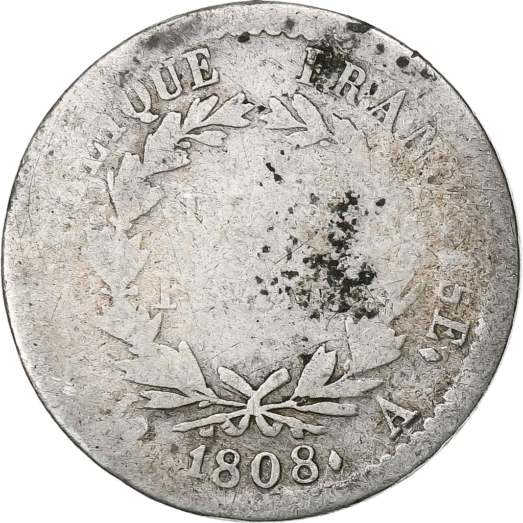 France, Demi Franc, 1808, Paris, Argent, B, Gadoury:398