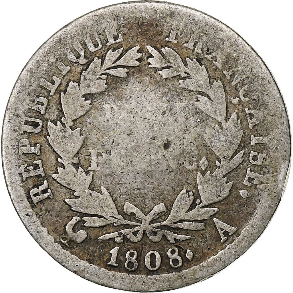 Frankrijk, Demi Franc, 1808, Paris, Zilver, ZG+, Gadoury:398