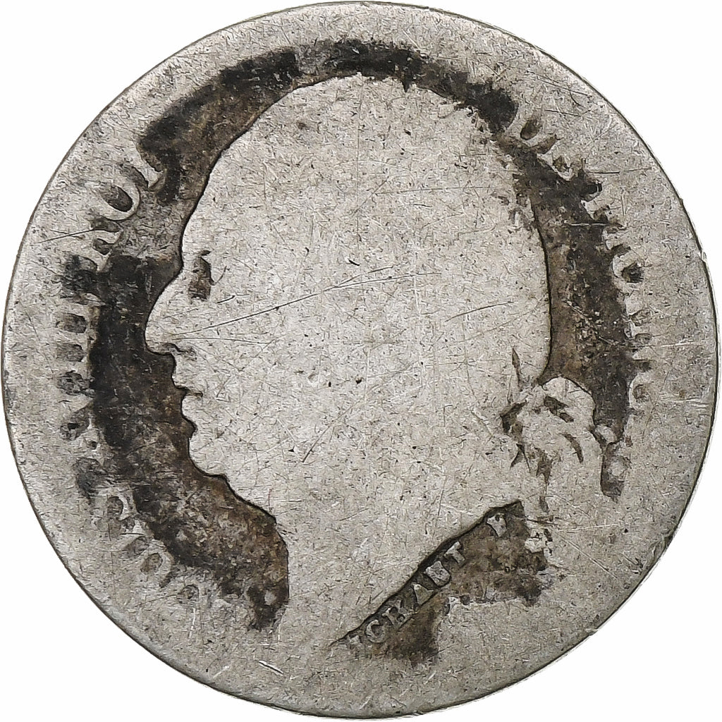 France, 1/2 Franc, Louis XVIII, 1822, Paris, Silver, G(4-6), Gadoury:401