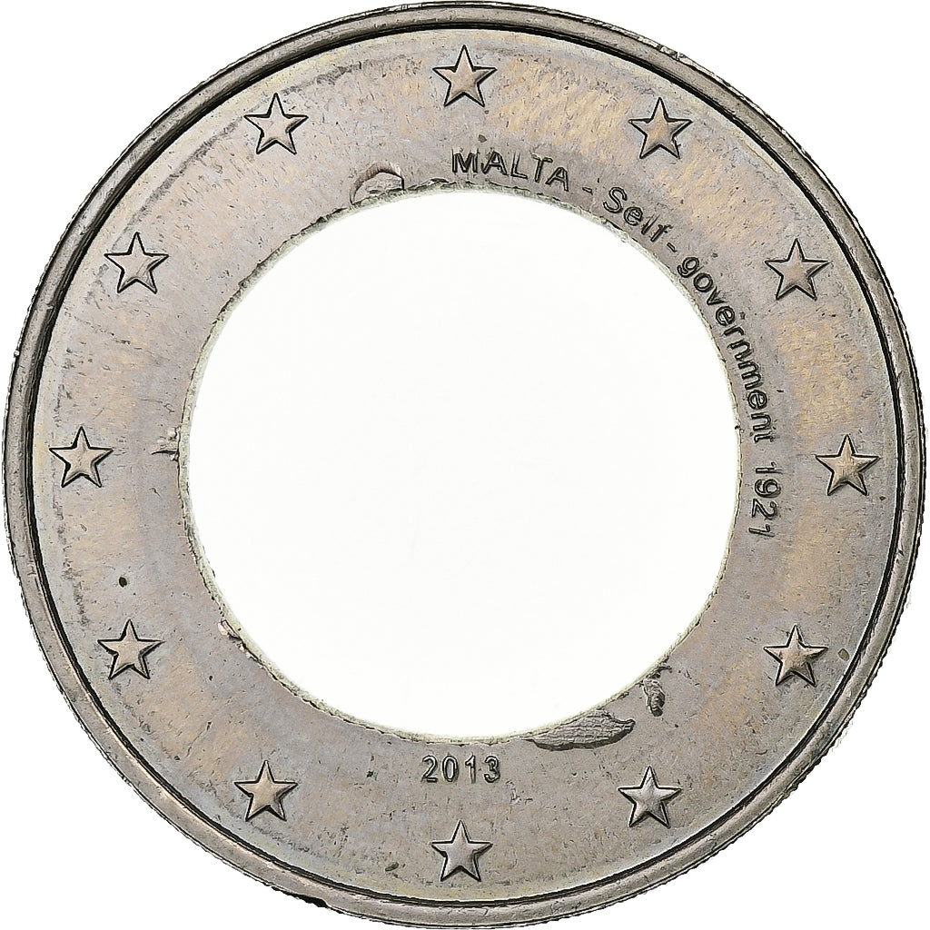 Malte, 2 Euro, error struck on ring only, 2013, Paris, Du cupronickel, SPL