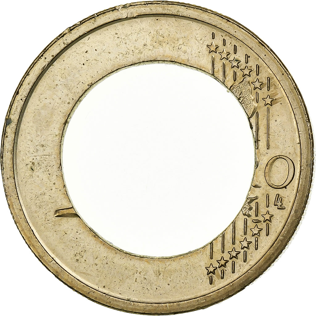 España, Juan Carlos I, Euro, error struck on ring only, 2002, Madrid, Níquel -