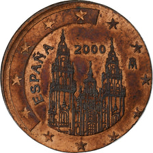 Espagne, Juan Carlos I, 5 Euro Cent, planchet error struck on 2 cent, 2000