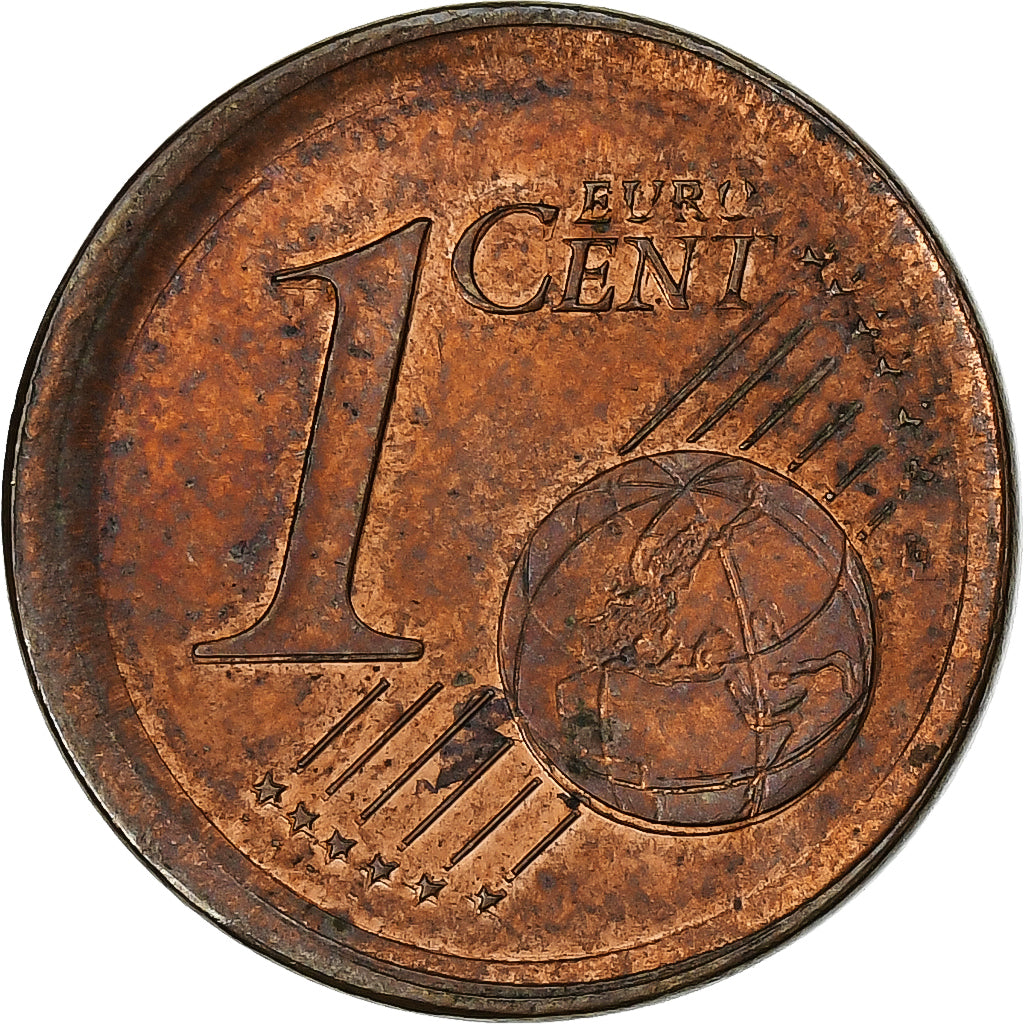 France, Euro Cent, error broadstruck, 2005, Paris, Copper Plated Steel