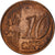 France, 10 Euro Cent, error overstruck on 2 cent, 2015, Cuivre plaqué acier