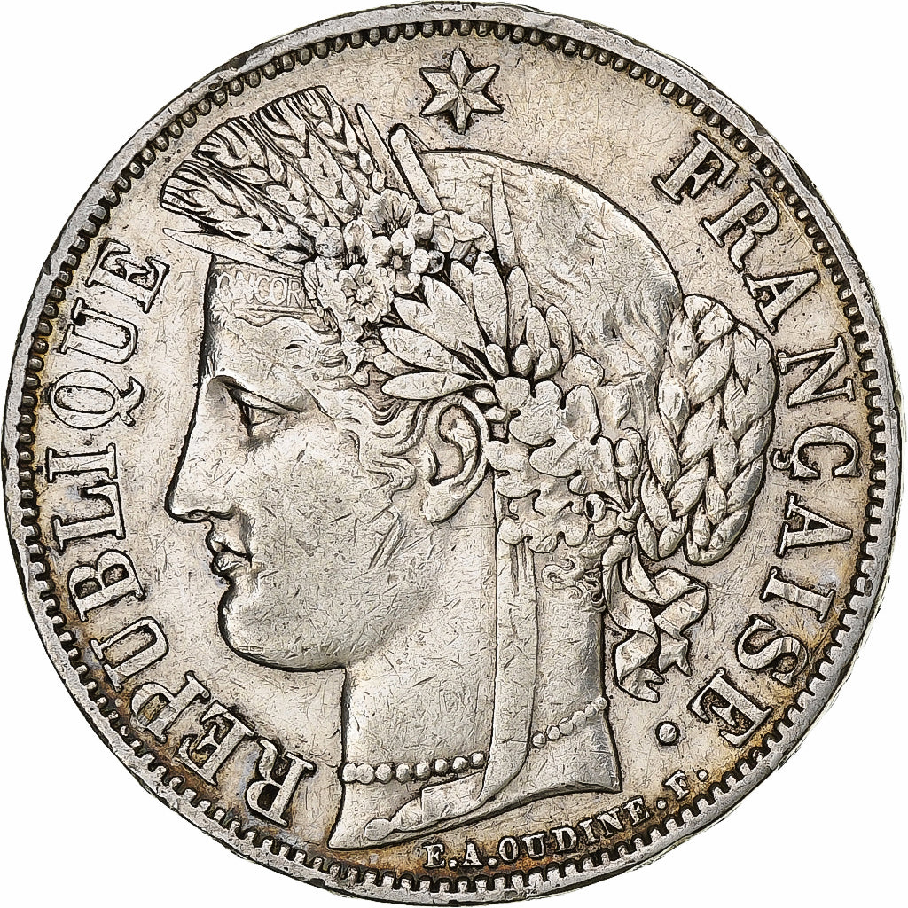 France, Cérès, 5 Francs, 1851, Paris, VF(30-35), Silver, KM:761.1, Gadoury:719