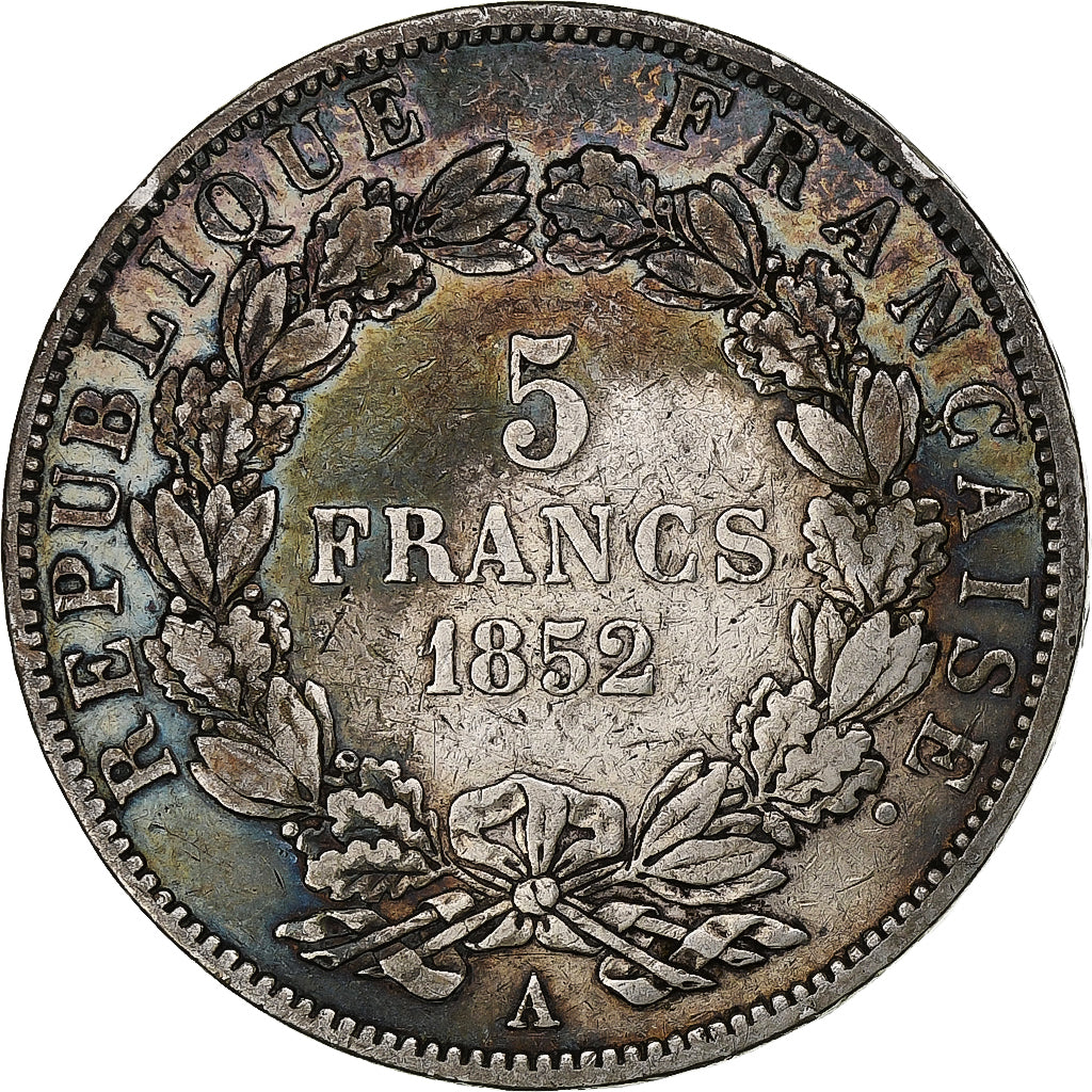 France, Louis-Napoléon Bonaparte, 5 Francs, 1852, Paris, Argent, TB, KM:773.1