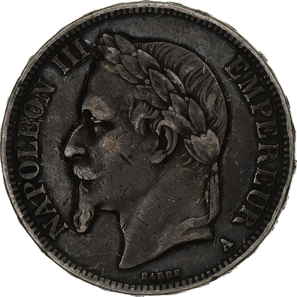 France, 5 Francs, Napoléon III, 1868, Paris, Silver, VF(30-35), Gadoury:739