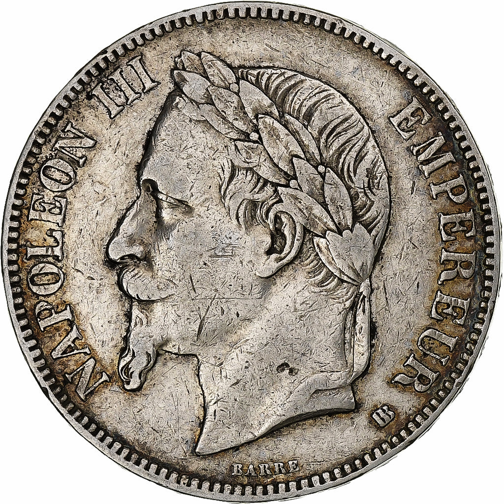 France, 5 Francs, Napoléon III, 1868, Paris, Silver, VF(30-35), Gadoury:739
