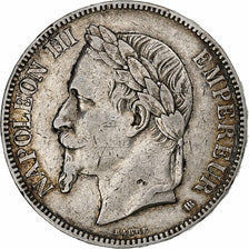 France, 5 Francs, Napoléon III, 1868, Paris, Silver, VF(30-35), Gadoury:739