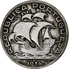 Portogallo, 10 Escudos, 1954, Argento, BB, KM:586