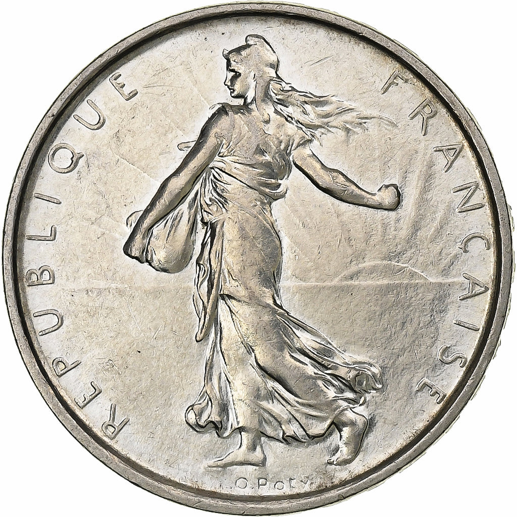 France, 5 Francs, Semeuse, 1968, Paris, Silver, AU(50-53), Gadoury:770, KM:926