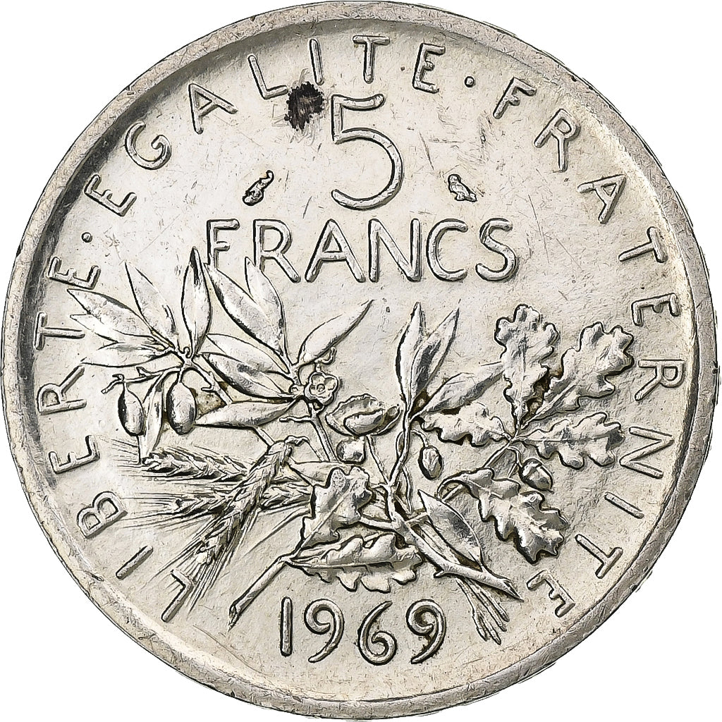 France, 5 Francs, Semeuse, 1969, Paris, Argent, SUP, Gadoury:770, KM:926
