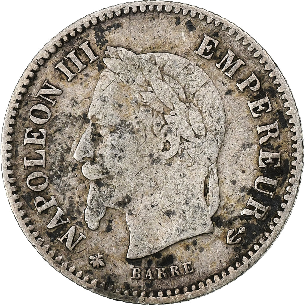Frankreich, Napoleon III, 20 Centimes, 1867, Paris, Silber, S, Gadoury:309, Le