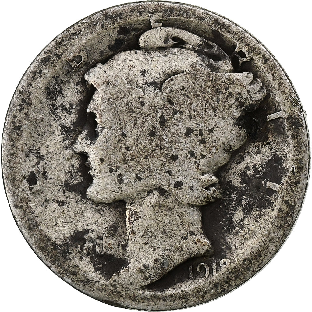 Verenigde Staten, Dime, Mercury Dime, 1918, Philadelphia, Zilver, ZG, KM:140