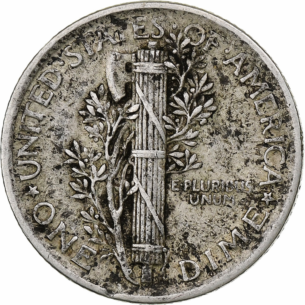 Verenigde Staten, Dime, Mercury Dime, 1920, Philadelphia, Zilver, ZF+, KM:140