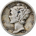 États-Unis, Dime, Mercury Dime, 1929, Philadelphie, Argent, TB, KM:140