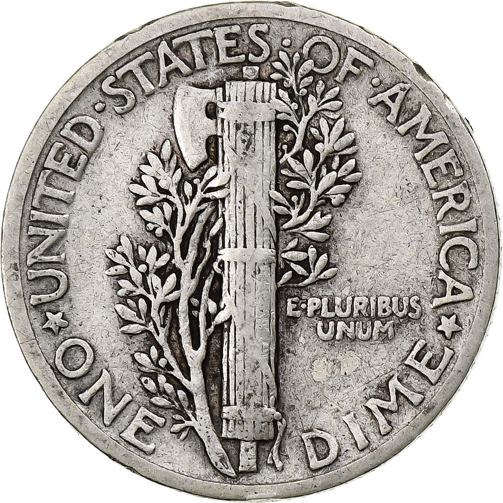 États-Unis, Dime, Mercury Dime, 1935, Philadelphie, Argent, TB, KM:140