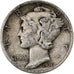 États-Unis, Dime, Mercury Dime, 1936, Philadelphie, Argent, TB, KM:140