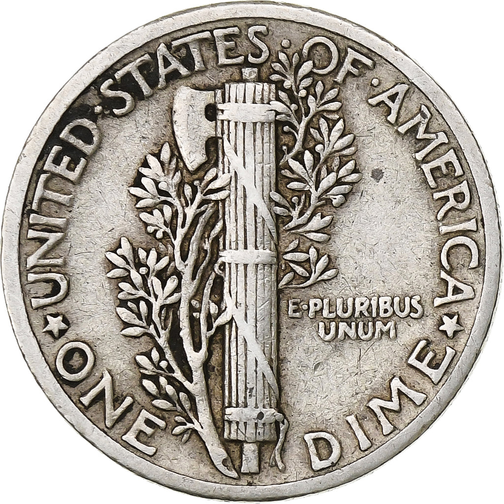 Vereinigte Staaten, Dime, Mercury Dime, 1937, Philadelphia, Silber, S+, KM:140