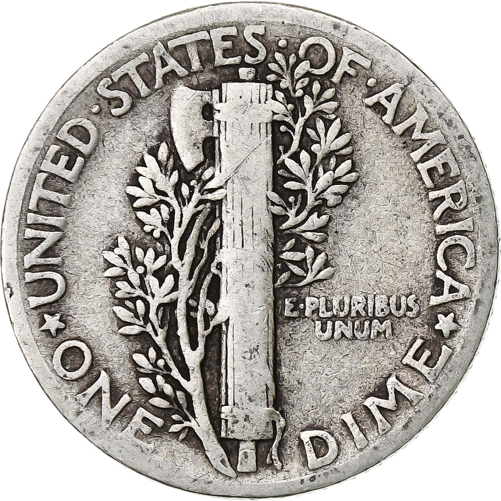 Verenigde Staten, Dime, Mercury Dime, 1939, Philadelphia, Zilver, FR, KM:140