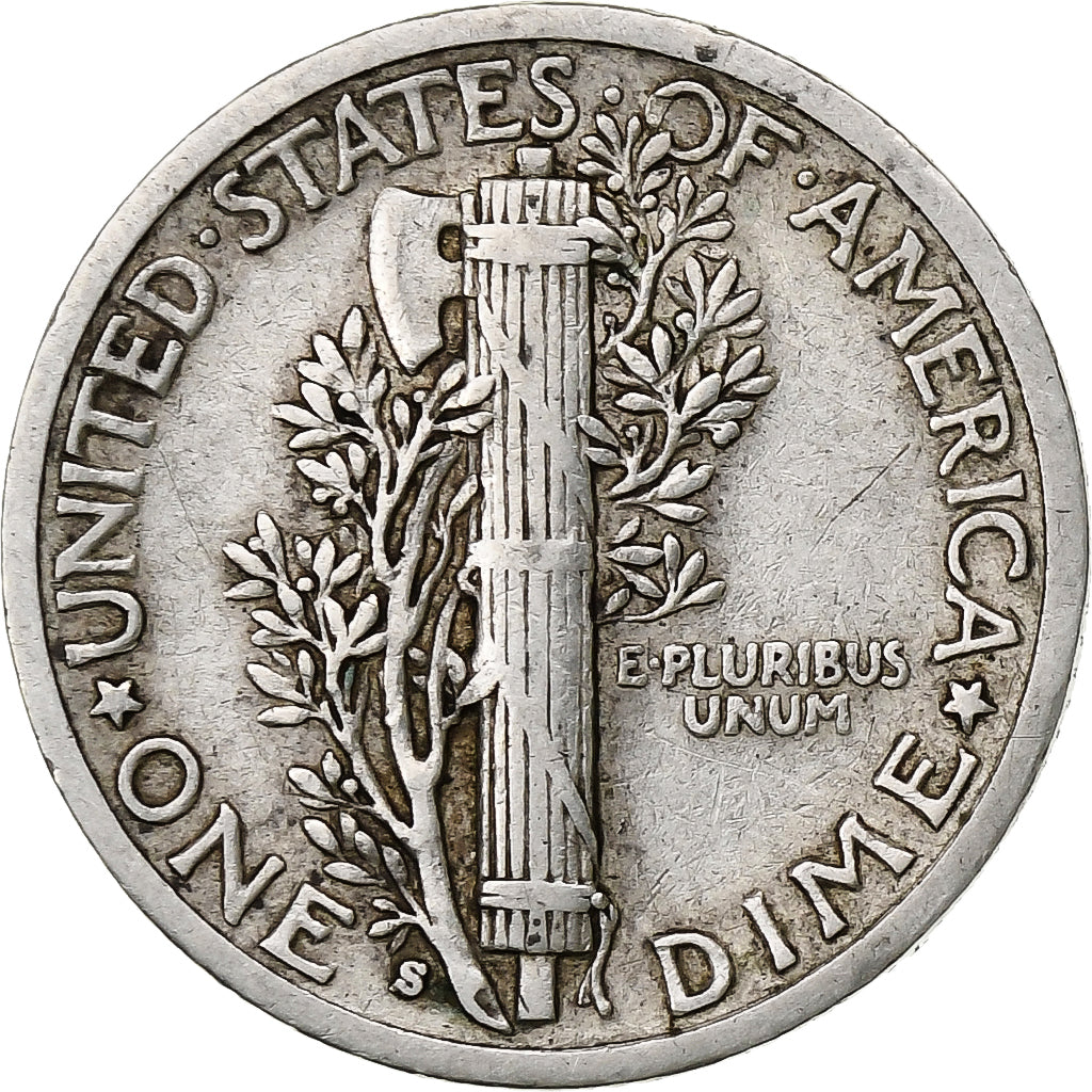 United States, Dime, Mercury Dime, 1940, San Francisco, Silver, VF(20-25)