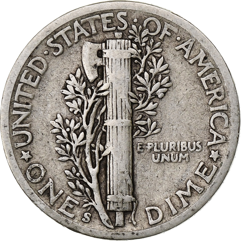 Verenigde Staten, Dime, Mercury Dime, 1942, San Francisco, Zilver, FR, KM:140