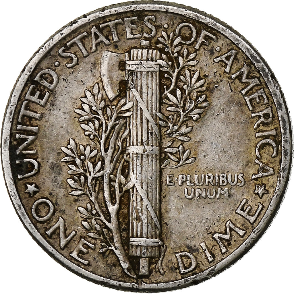 United States, Dime, Mercury Dime, 1943, Philadelphia, Silver, VF(20-25), KM:140
