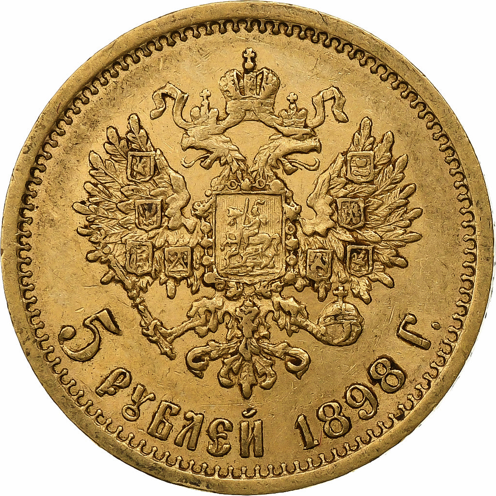 Russie, Nicholas II, 5 Roubles, 1898, Saint-Pétersbourg, Or, TTB+, KM:62