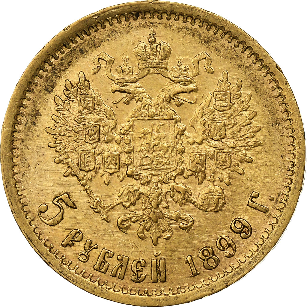 Russie, Nicholas II, 5 Roubles, 1899, Saint-Pétersbourg, Or, TTB+, KM:62