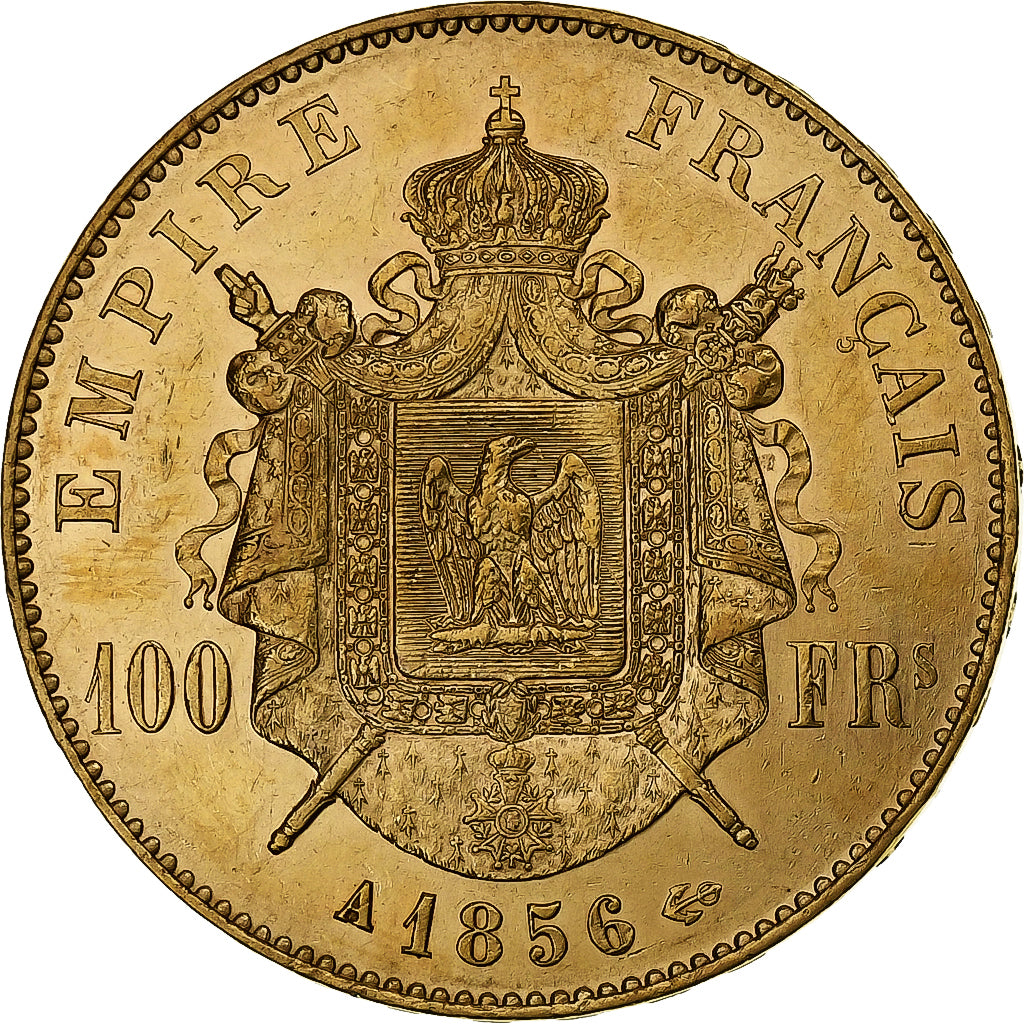 France, 100 Francs, Napoléon III, 1856, Paris, Gold, AU(50-53), Gadoury:1135