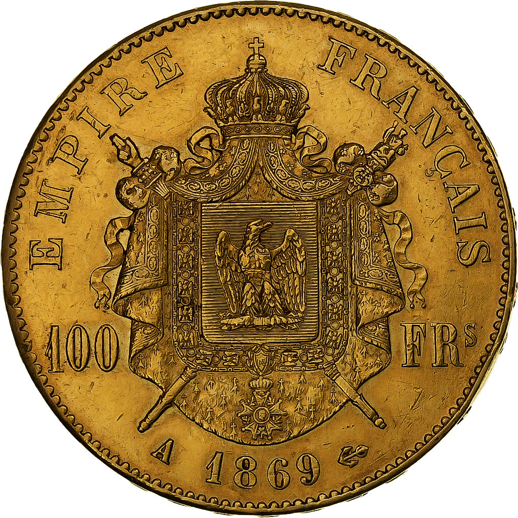 France, 100 Francs, Napoléon III, 1869, Paris, Gold, AU(50-53), Gadoury:1136