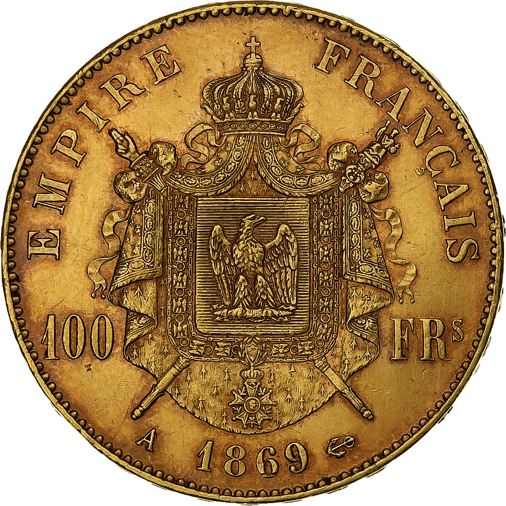 France, 100 Francs, Napoléon III, 1869, Paris, Or, TTB+, Gadoury:1136, KM:802.1