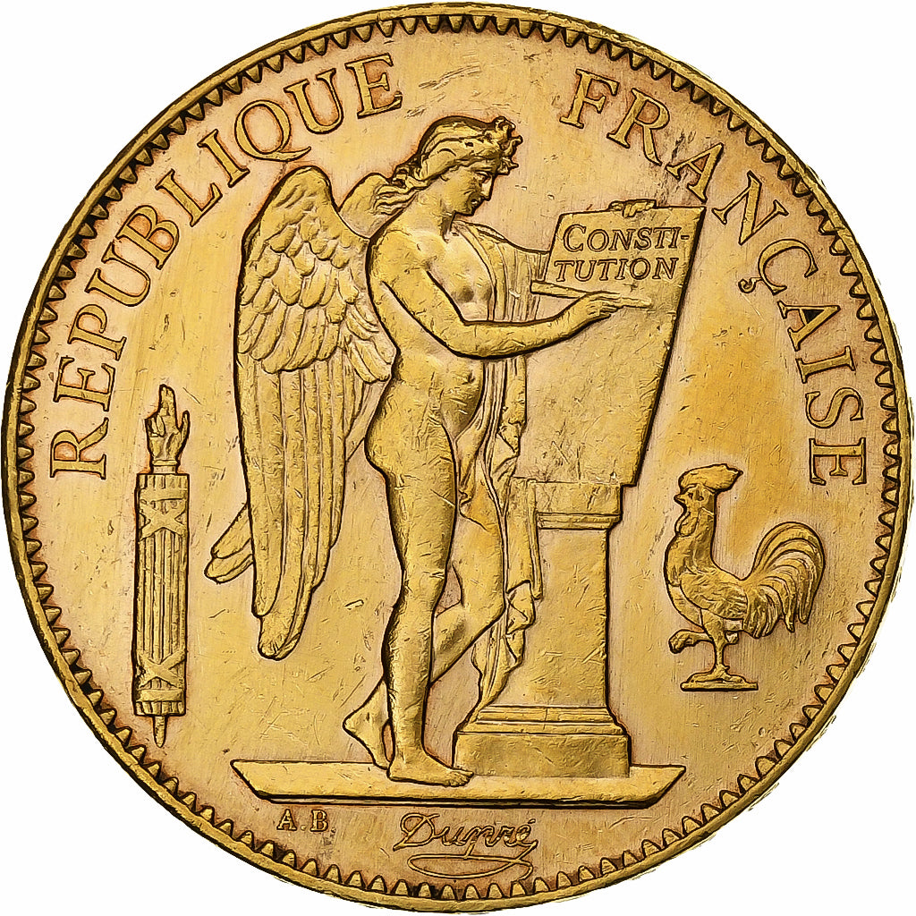 Frankrijk, 100 Francs, Génie, 1913, Paris, Goud, PR, Gadoury:1137a, KM:858