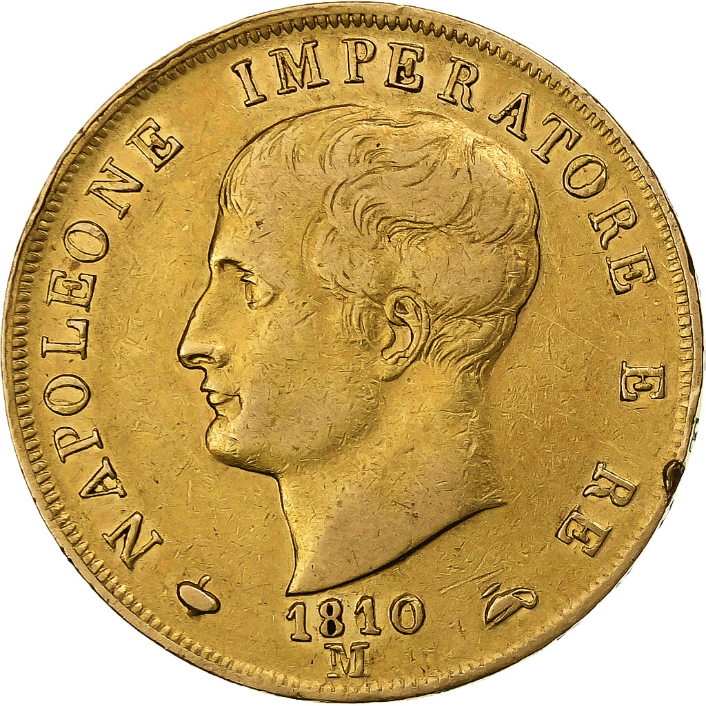 ITALIAN STATES, KINGDOM OF NAPOLEON, Napoleon I, 40 Lire, 1810/09, Milan, Gold