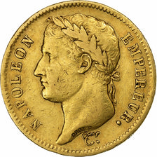 Francia, 40 Francs, Napoléon I, 1811, Paris, Oro, MB+, Le Franc:F.541, KM:696.1
